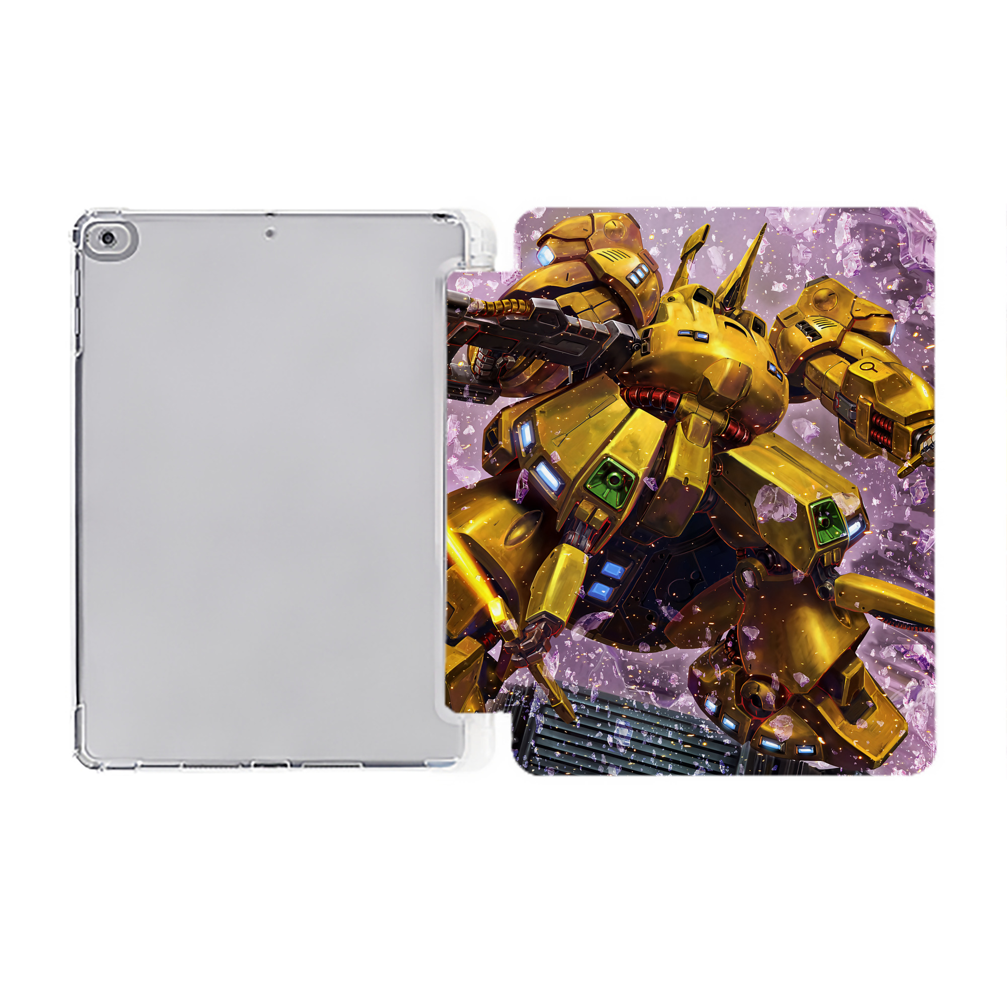 （画像用） 機動戦士ガンダム Mobile Suit Gundam IPad ケース ペン収納付き 三つ折りスタンド PUレザー×シリコン 対応機種9.5/10.5/10.9インチ